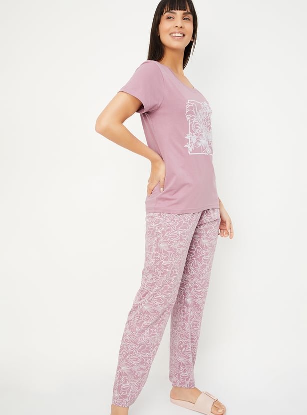 Women Printed PJ Set - Image 3