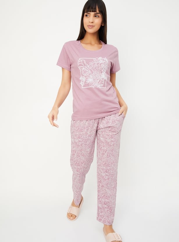 Women Printed PJ Set - Image 2