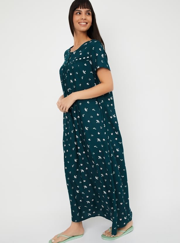 Women Printed Maxi Nightgown - Image 4