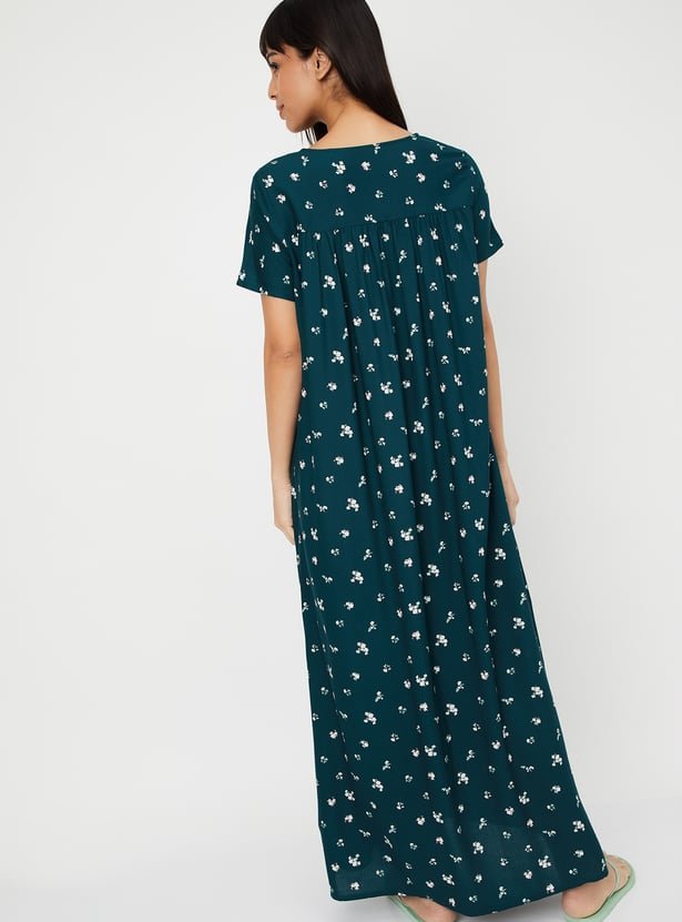 Women Printed Maxi Nightgown - Image 2