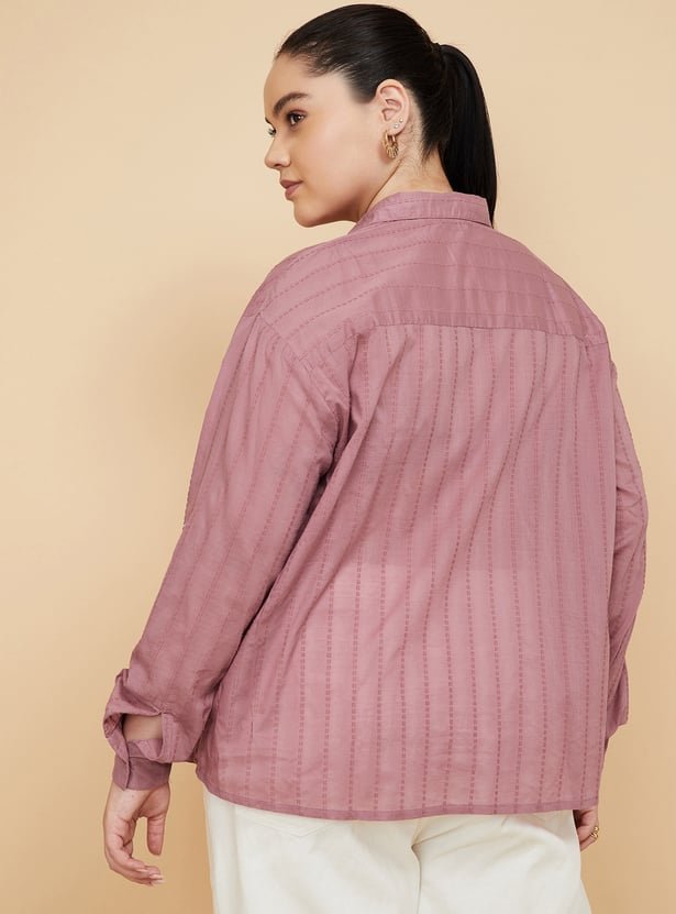 Women Embroidered Oversized Shirt