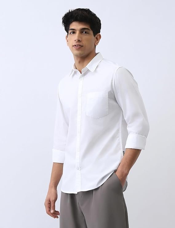 Fashion Men's Cotton Full Casual Solid Shirt - Image 4
