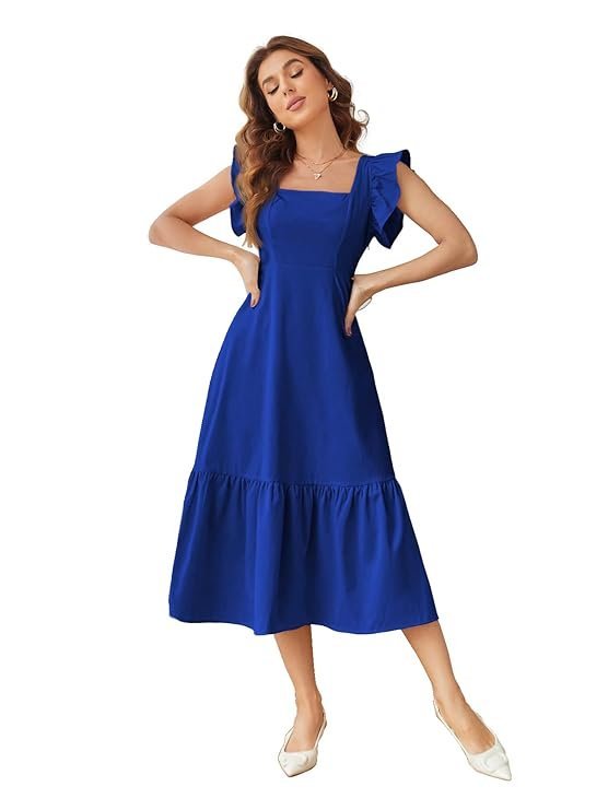 Girl's & Women's Solid Color Square Neck