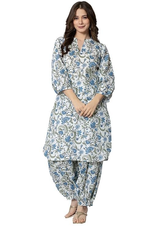 Women's Cotton Kurta Set with Palazzo Pants