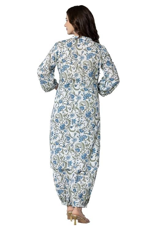Women's Cotton Kurta Set with Palazzo Pants - Image 2