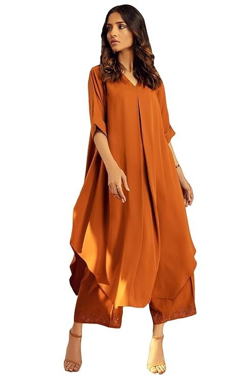 ANNI DESIGNER | Women's Pure Cotton Rust Co-ord Set