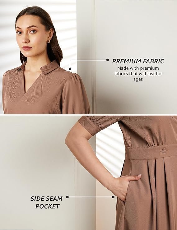 Women's 'Desk-to-Dinner' Fit & Flare Wrap Dress - Image 3