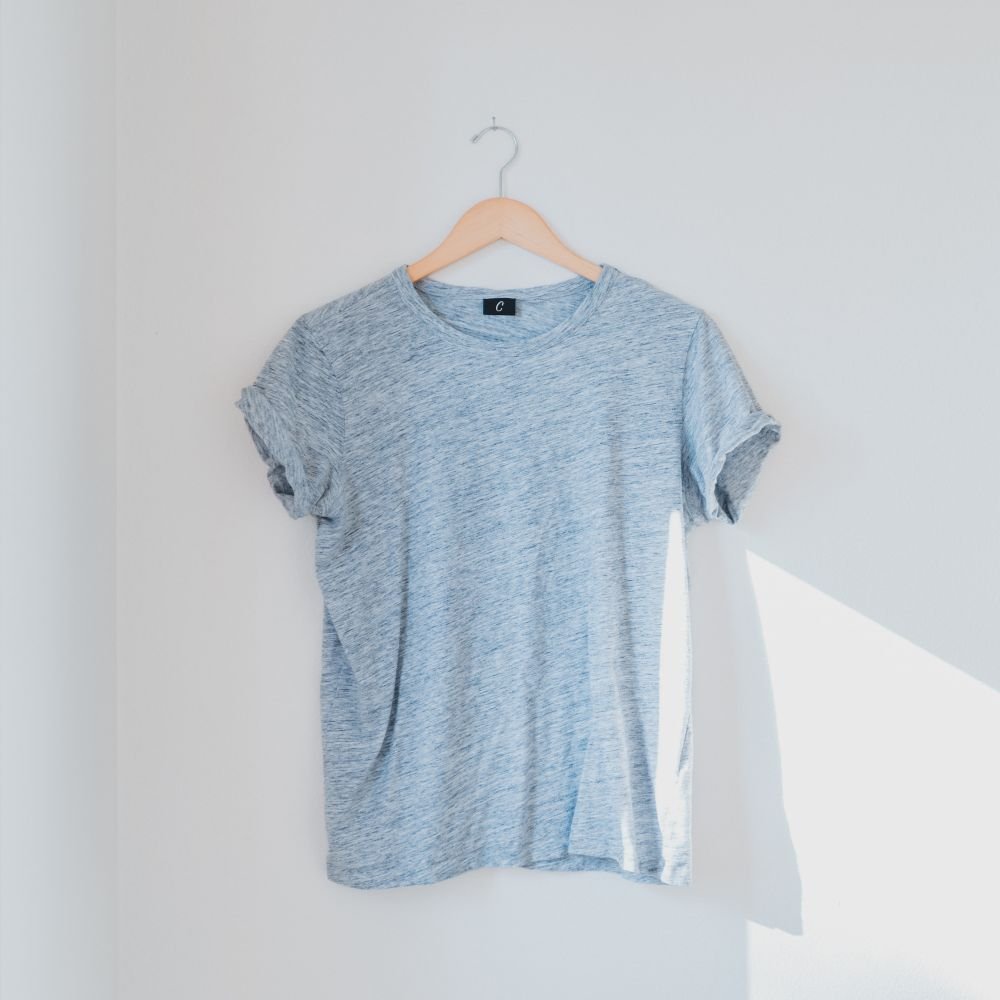 Men's Light Blue Melange T-Shirt
